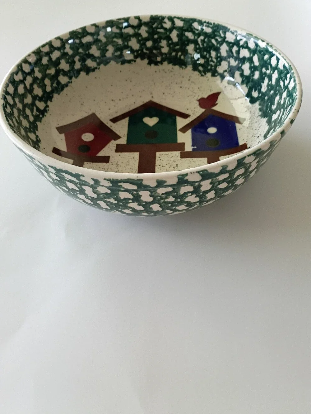 Vintage Stoneware Sponge Serving Bowl.